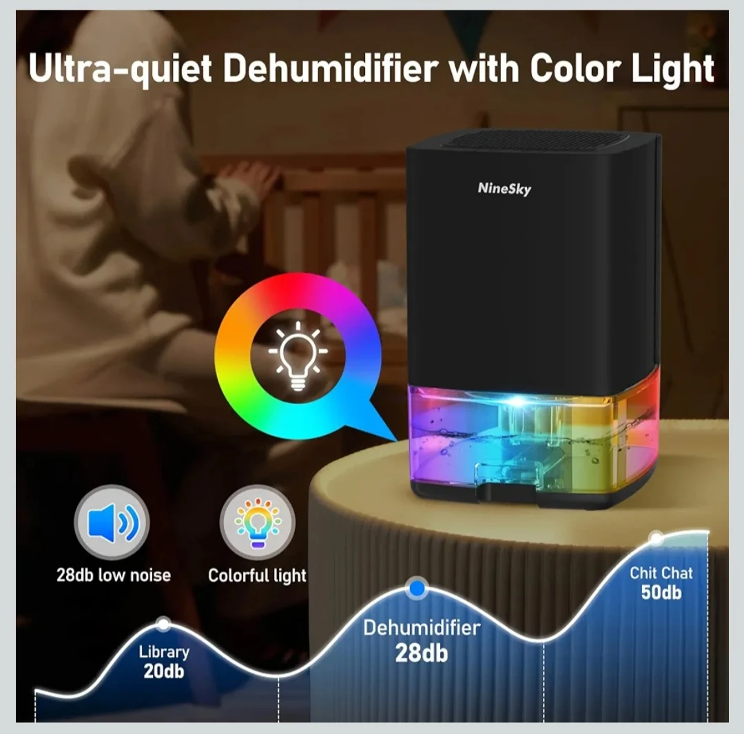 NineSky Dehumidifier for Home, 30 oz Water Tank, ... - photo 4