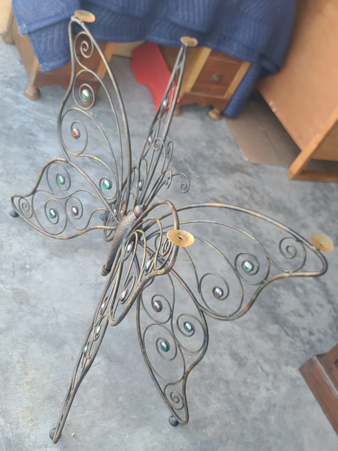 Metal Butterfly Accent Table