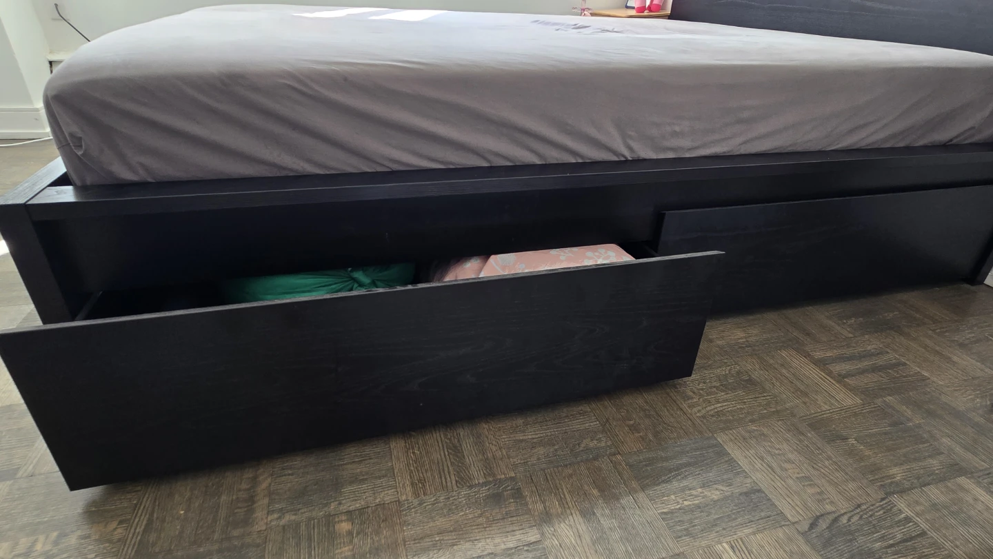 IKEA MALM high bed frame with 2 storage boxes - photo 2