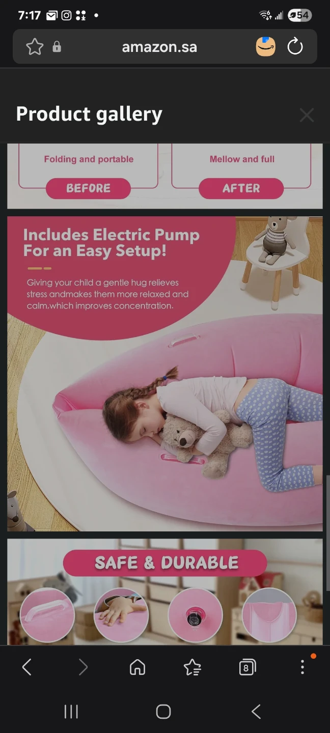 Sensory Chair for Kids, 60" Peapod Pod Pink brand new with pump - photo 3