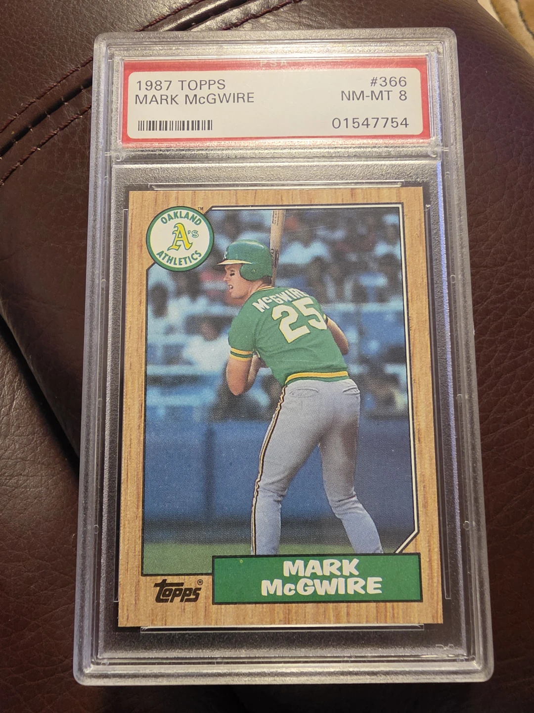 1987 Topps Mark McGwire PSA 8 Baseball Card