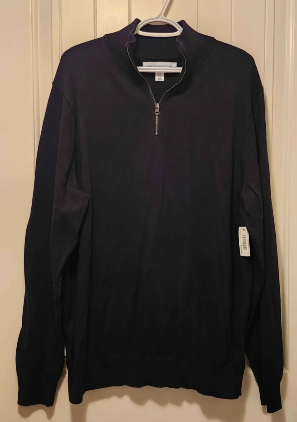 Amazon Essentials Quarter-Zip Sweater - Black XL