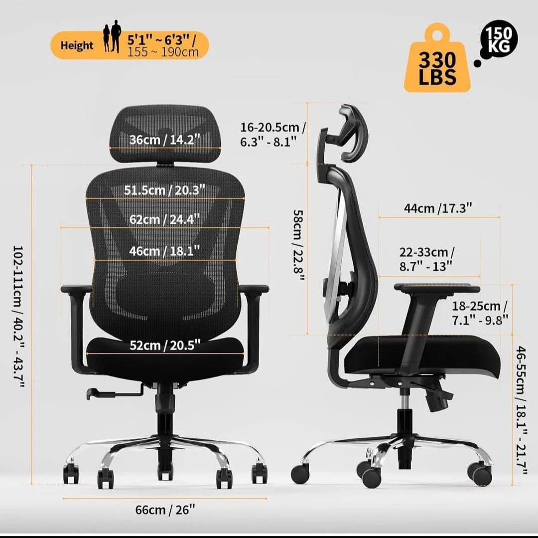 Black Ergonomic Mesh Office Chair - photo 3