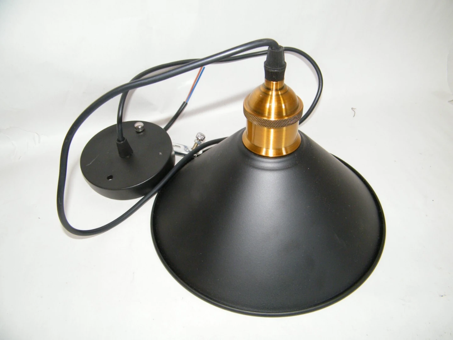 Industrial style black metal pendant light
