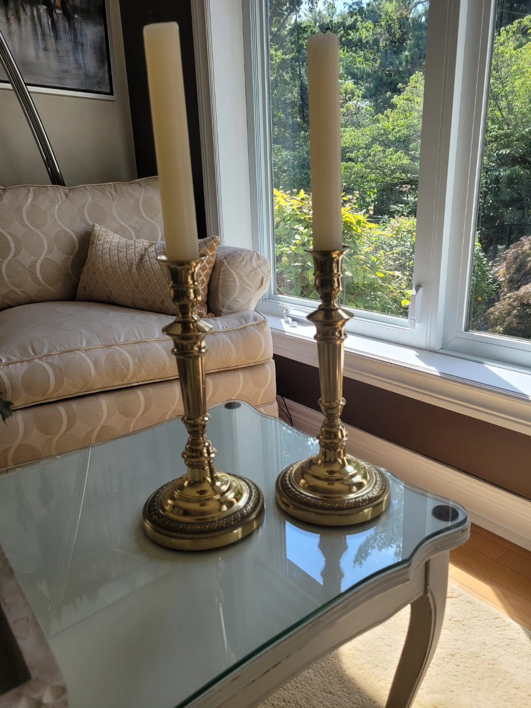 Set of Two Vintage Brass Candlesticks