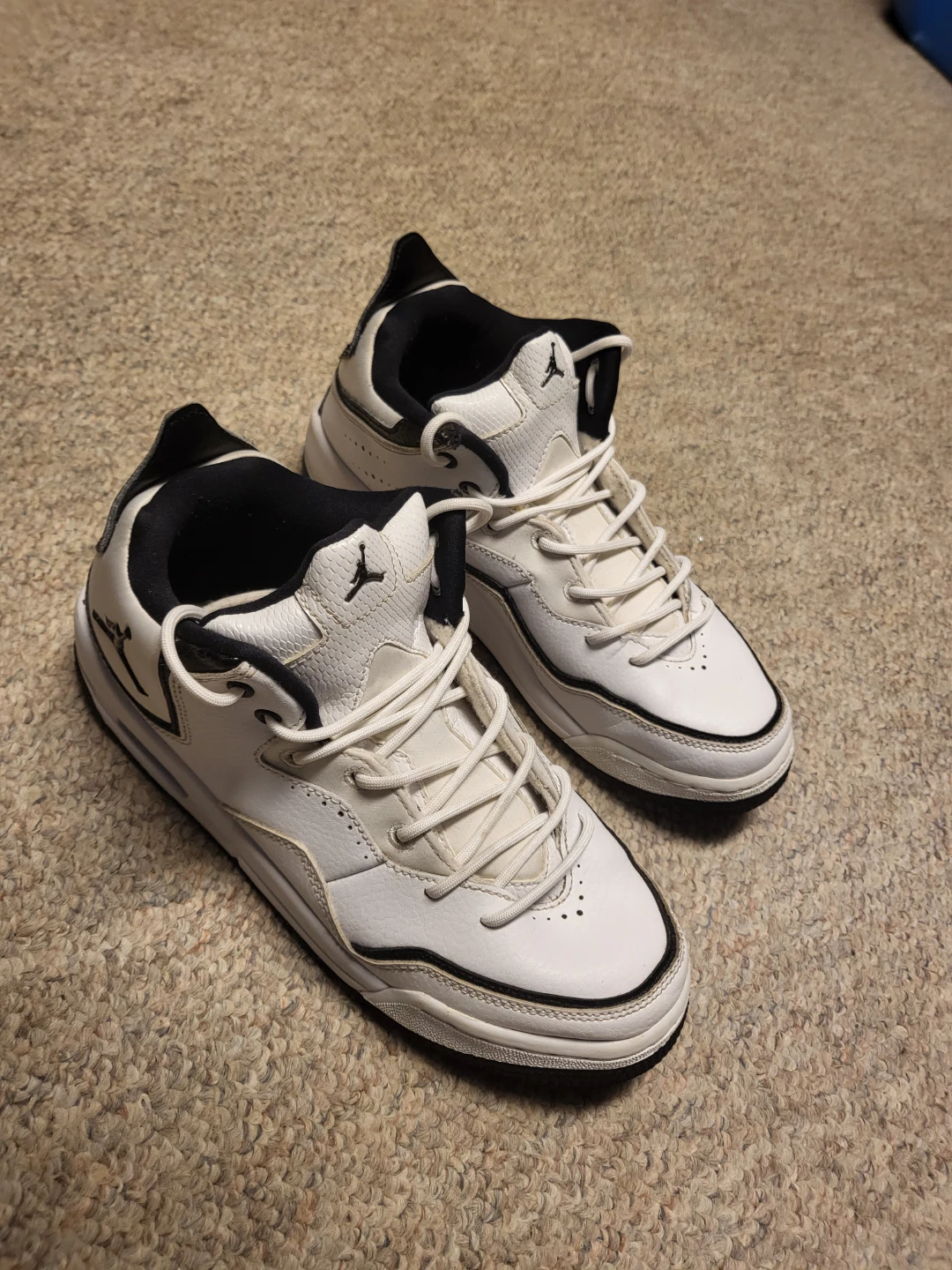 Jordan White and Black Basketball Shoes