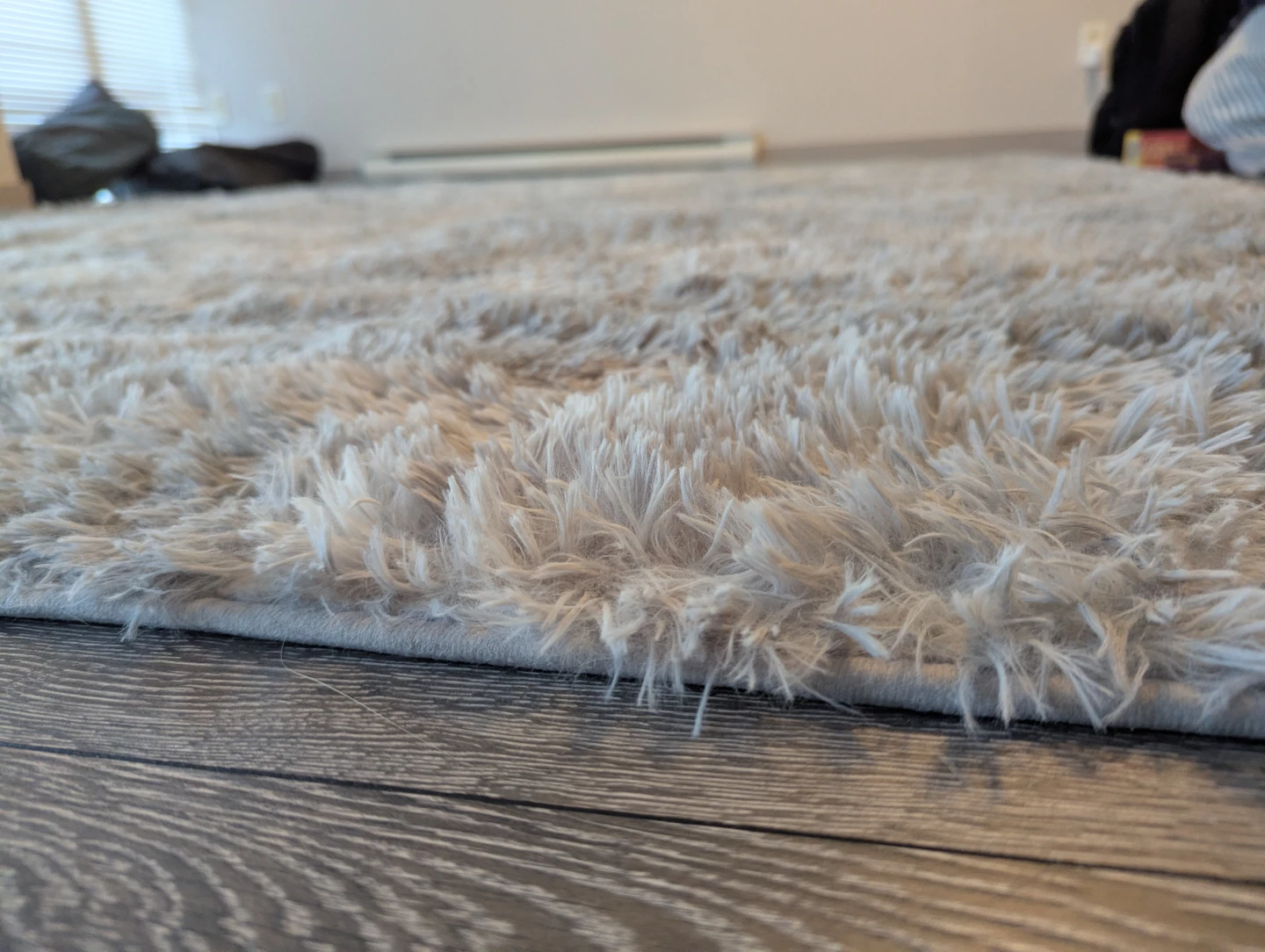 97"×122 Large grey fluffy area rug - photo 5