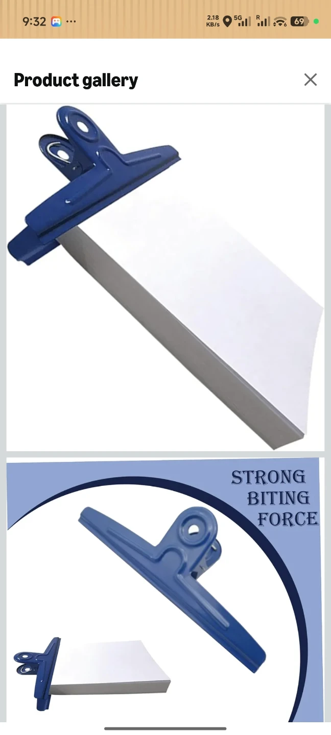 Blue Metal Binder Clips - 2 Pieces - photo 3