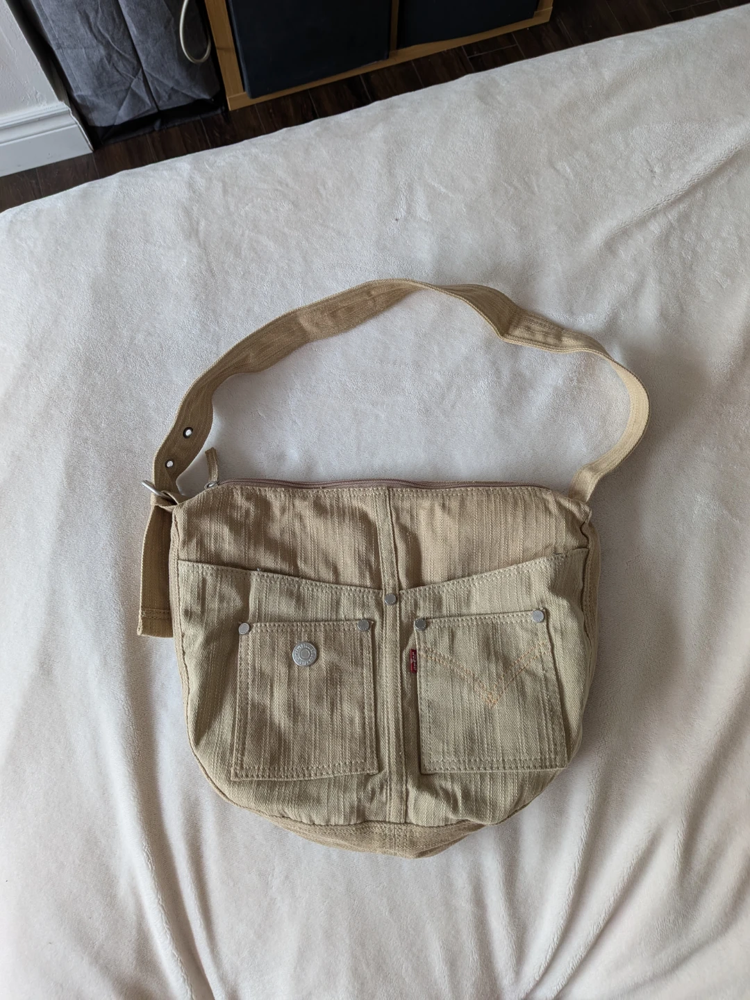 Vintage Levi’s Beige Canvas Shoulder Bag Denim Style Purse