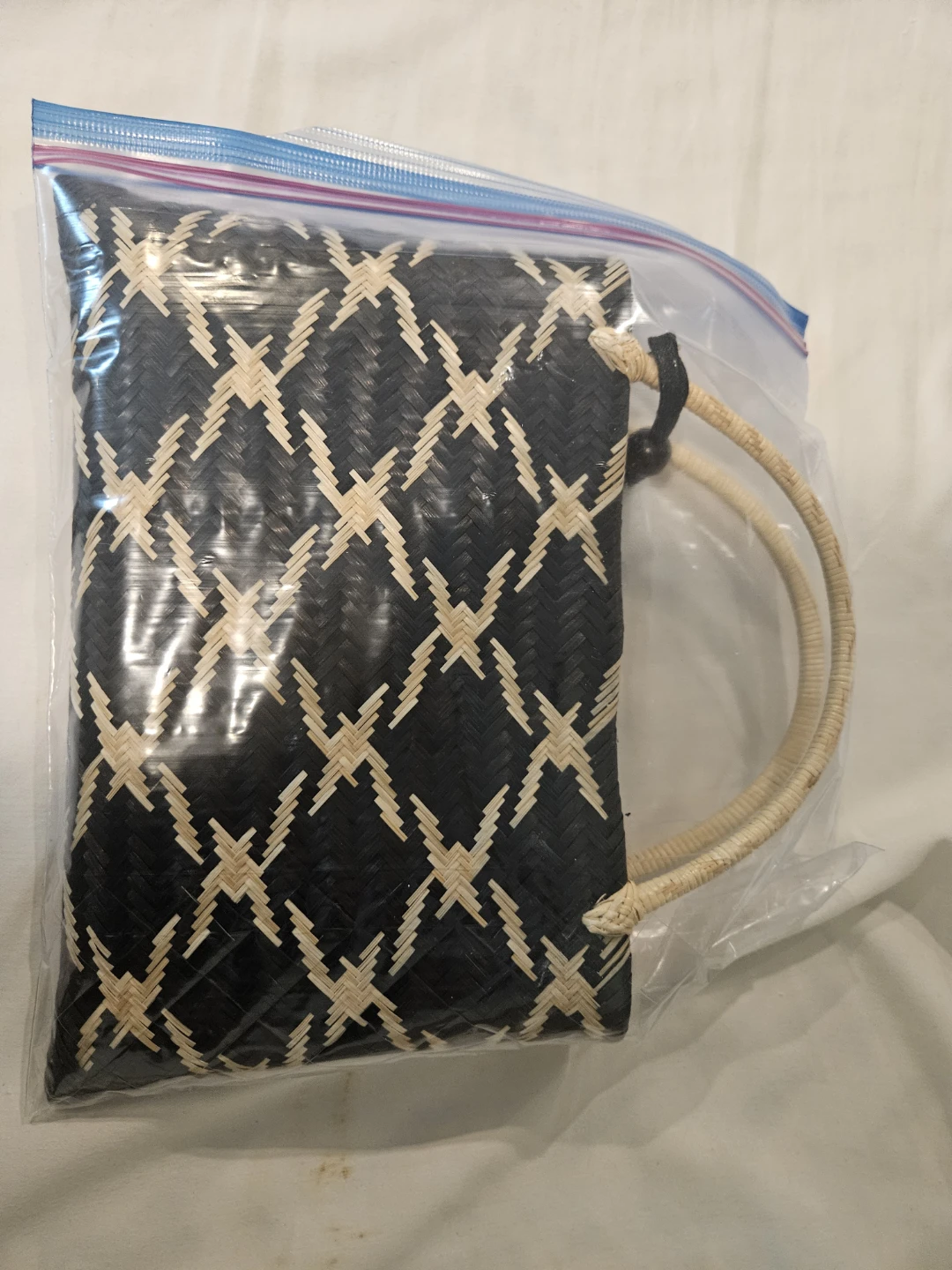 Woven Bamboo Patterned Clutch