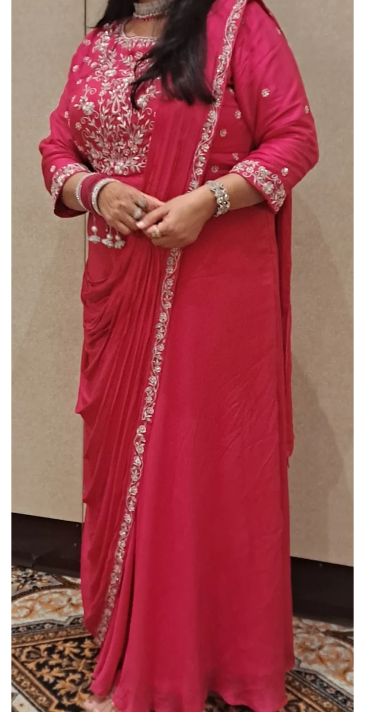Hot pink saree size xl