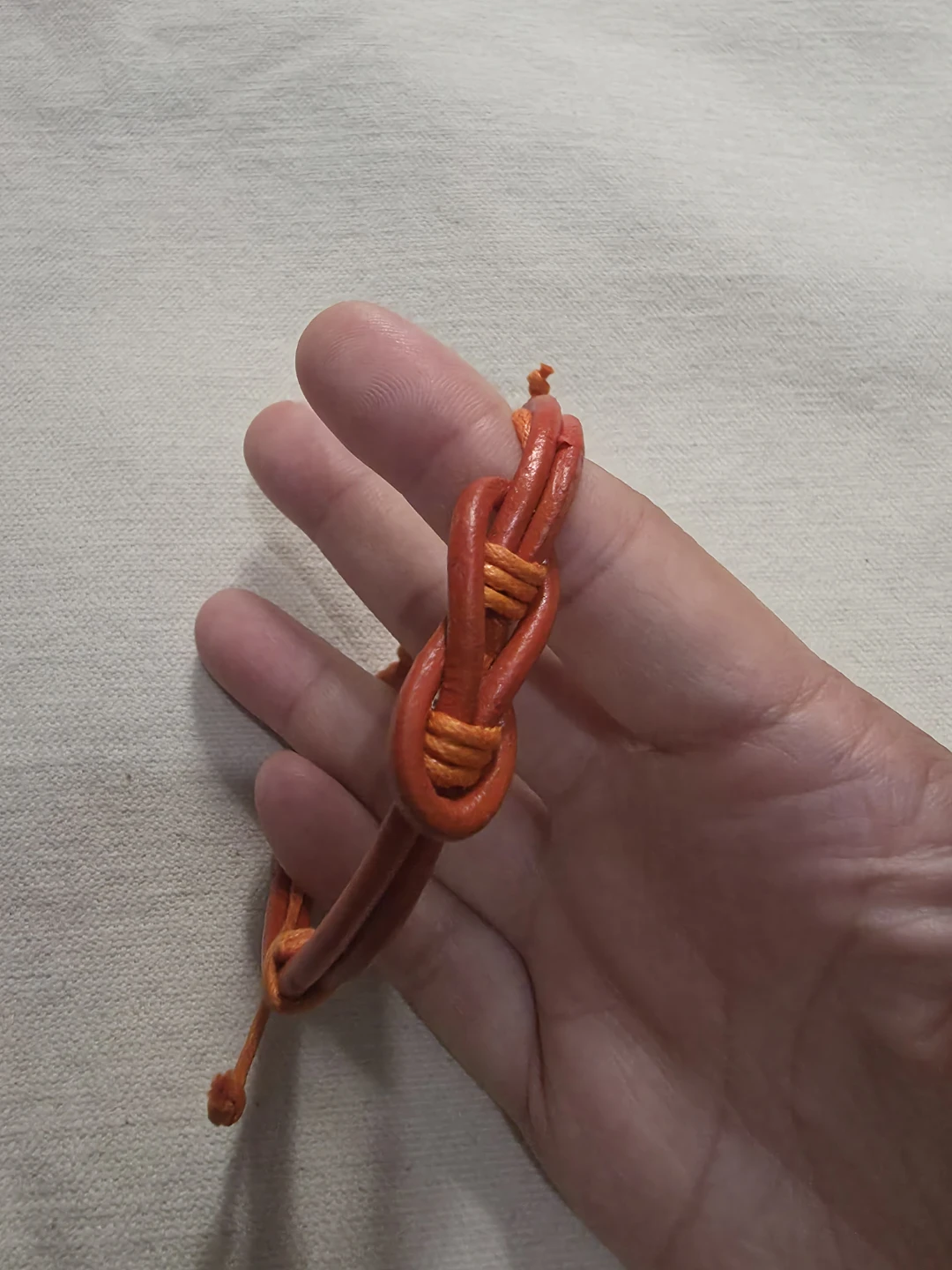 Orange Cord Leather Knot Bracelet 🏈