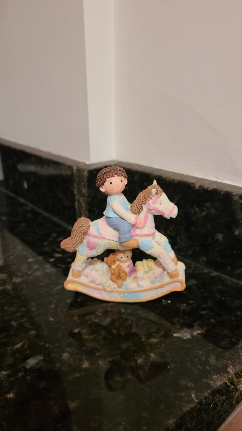Vintage Hand-Painted Rocking Horse Figurine