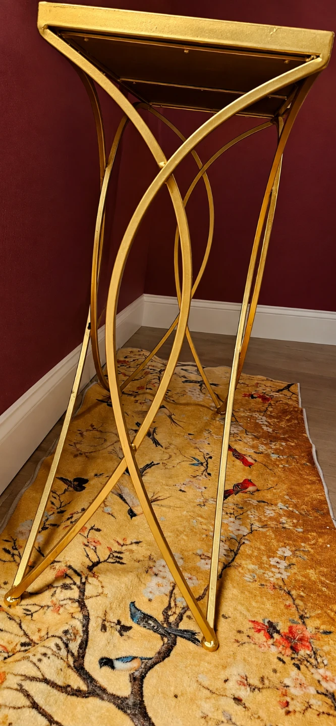 Vintage 70s Gold mirrored console table 28 x 28 x 11 - photo 5