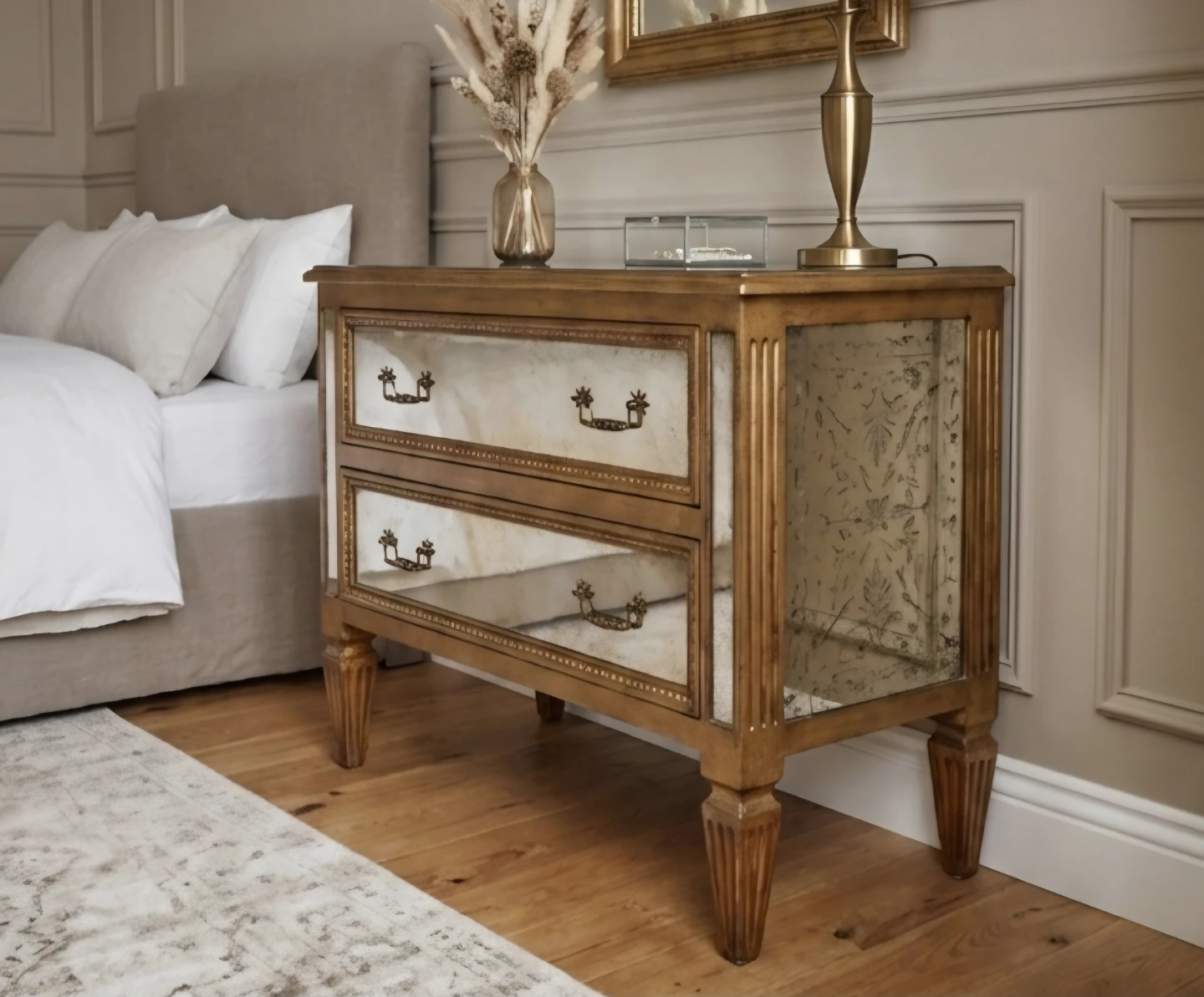 Theodore Alexander Verre Eglomisé Chest of Drawers