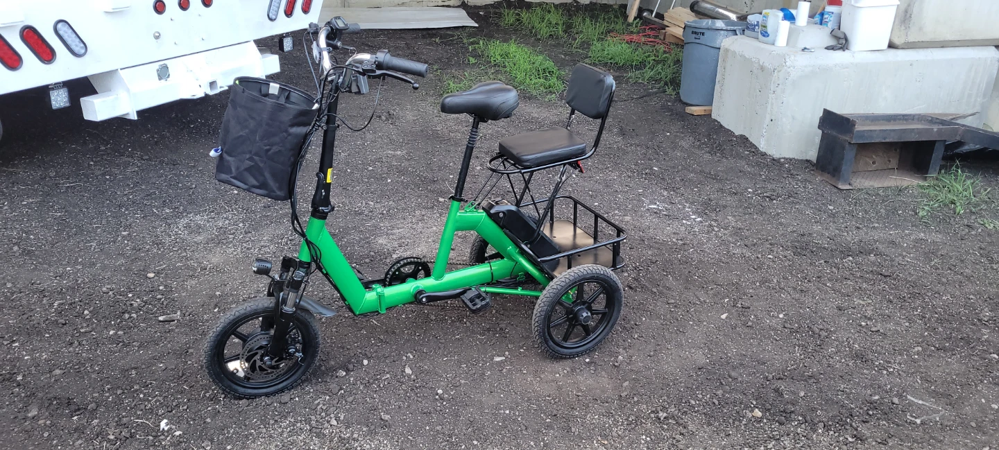 48v Electric Tricycle with Basket and Passenger Seat