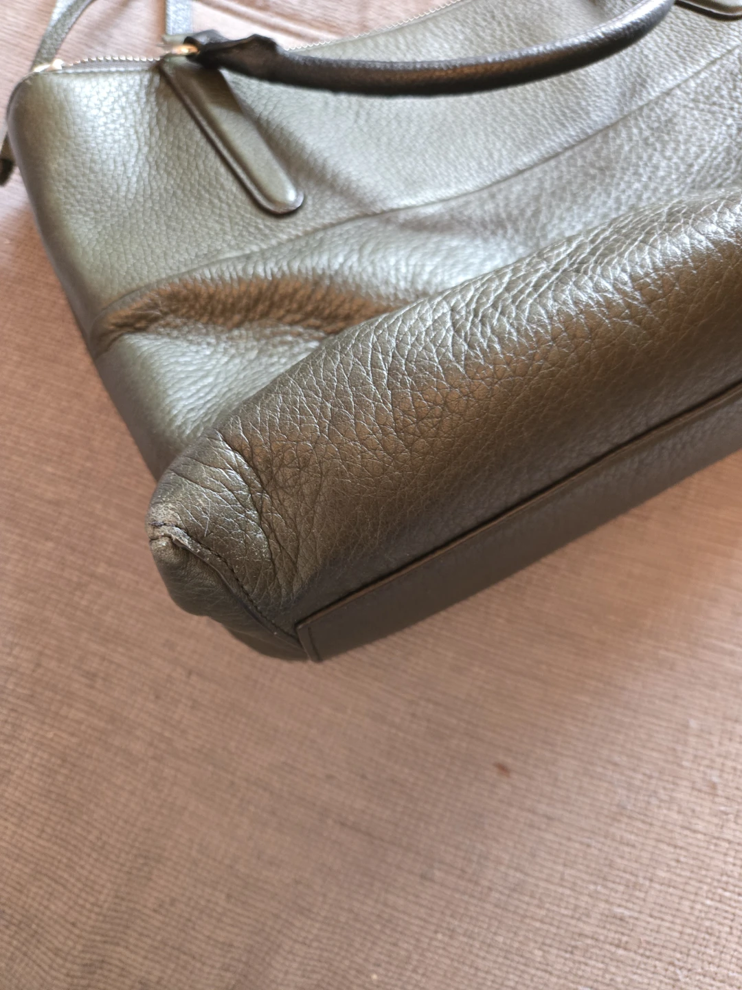 Vintage Coach Olive Green Leather Handbag - photo 4