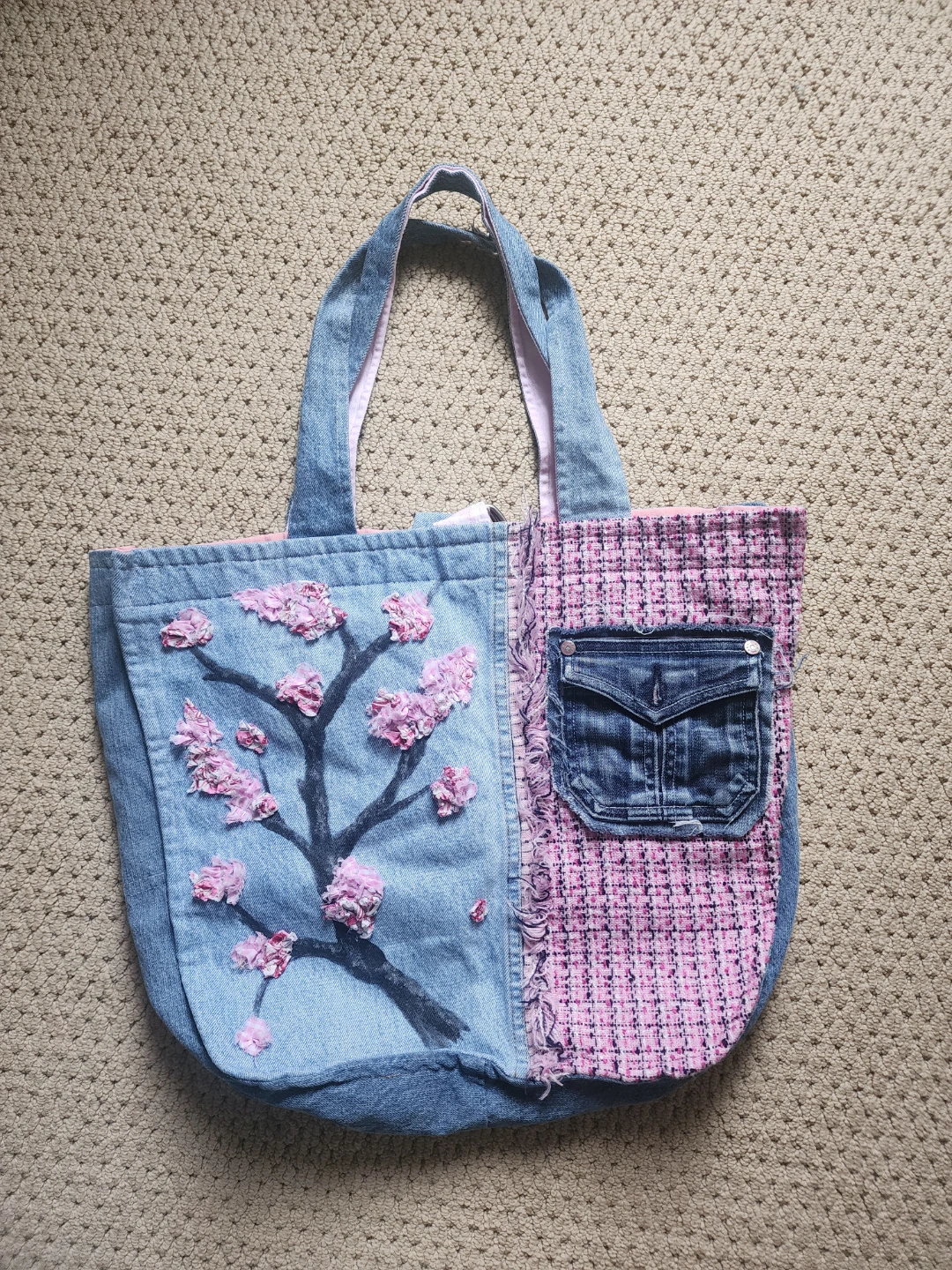 Denim shoulder bag
