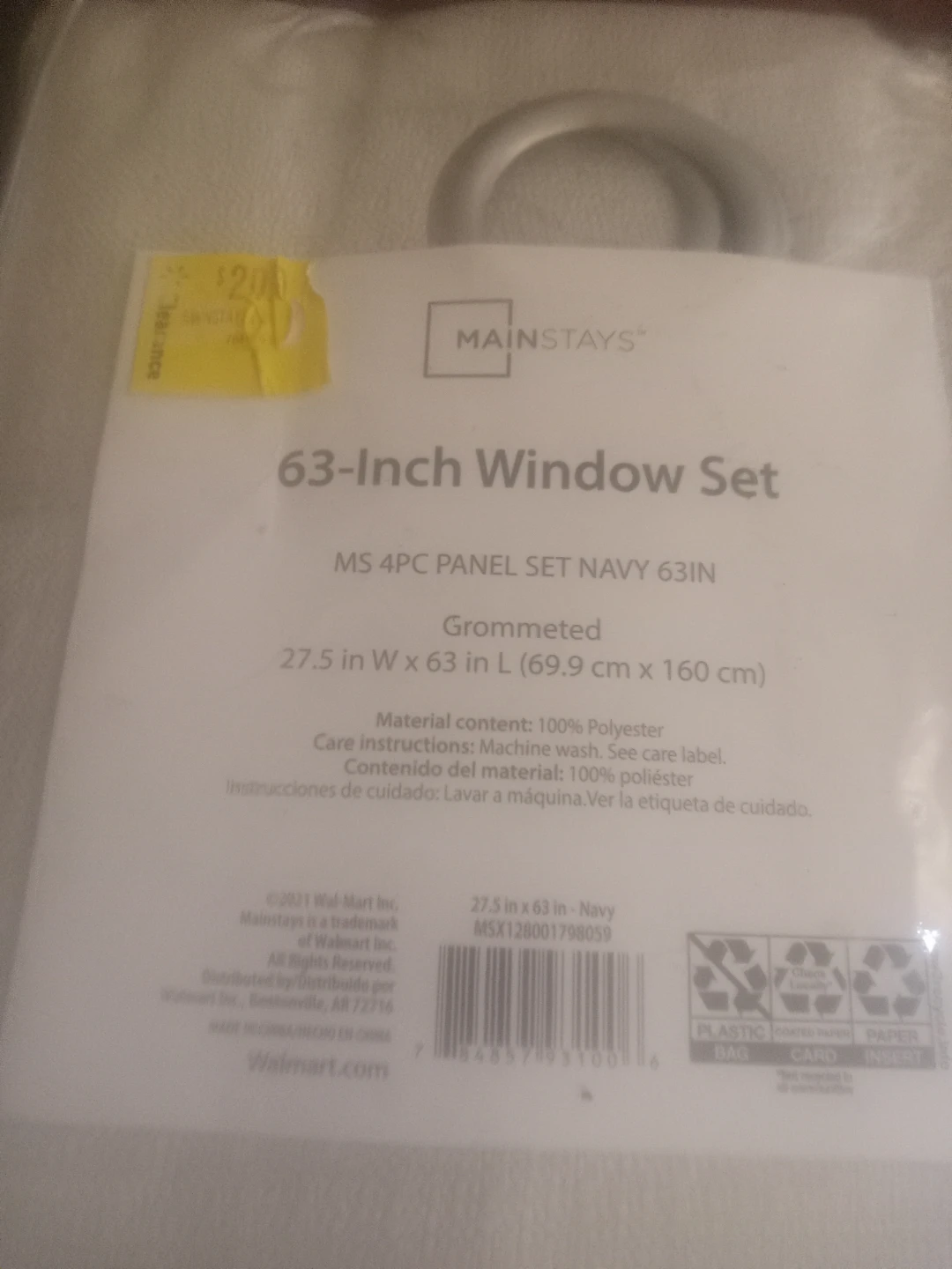 Mainstays 63-Inch Window Panel Set - photo 4