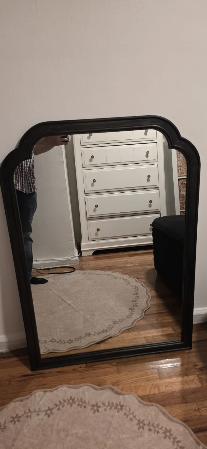 Dark Wood Frame Arch Mirror