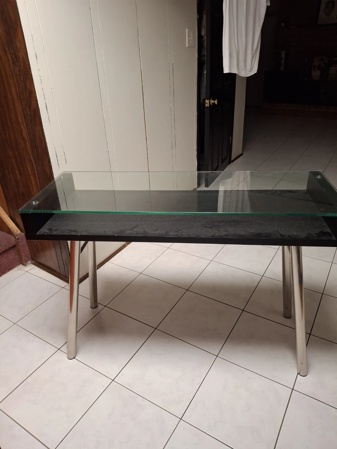 Modern glass and wood console table - photo 2