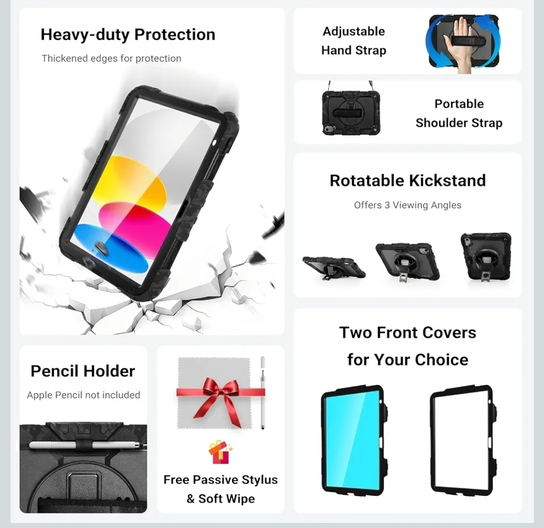 Shockproof Rugged Case for iPad 11th Gen/10th Gen - photo 3