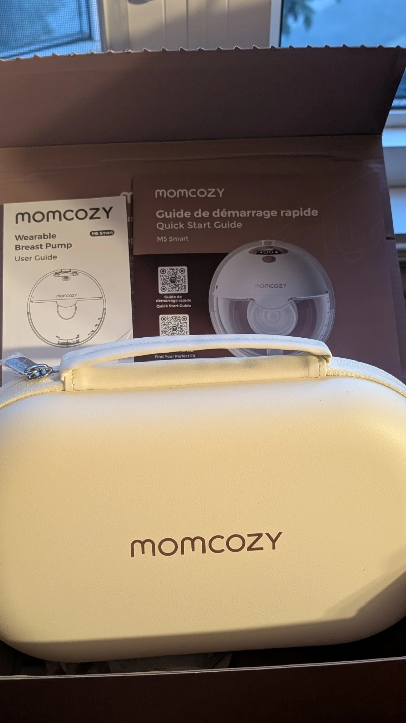 New, open box Momcozy M5 Smart Wearable Breast Pump, $100