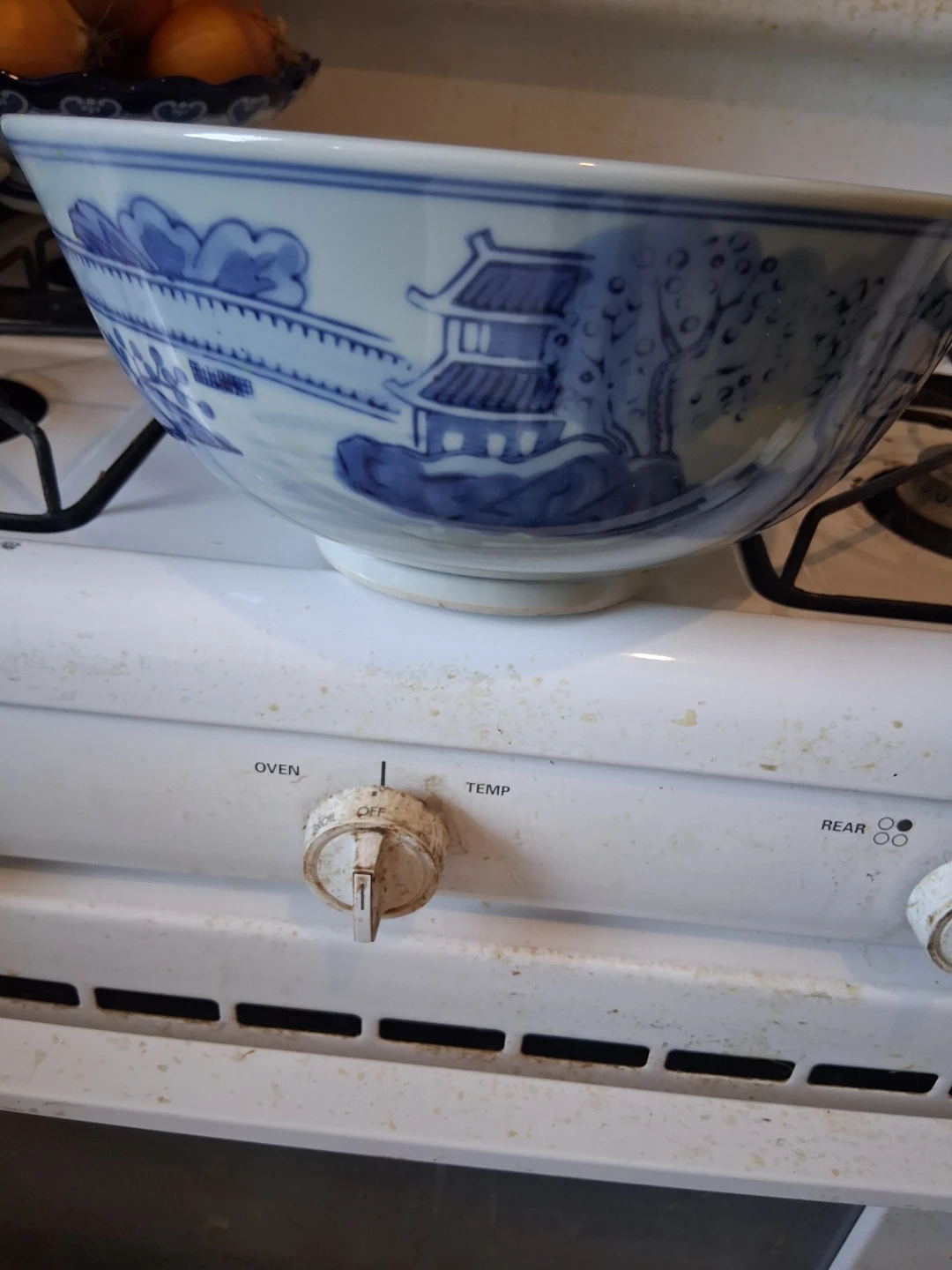 Blue and White Ceramic Serving Bowl - photo 5