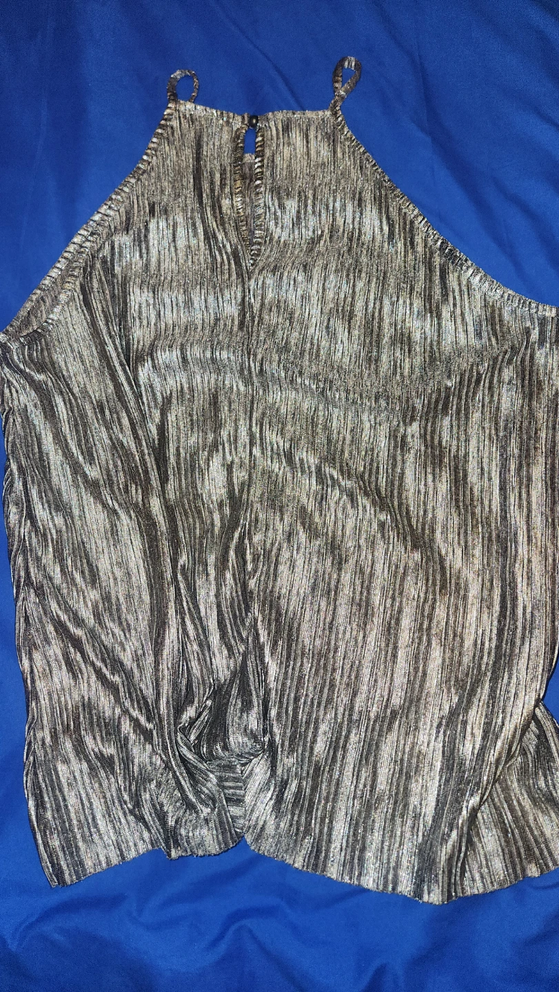 Torrid Metallic Siver Halter Top