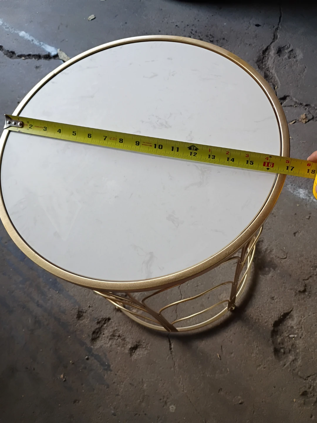 Gold Metal Accent Table with Marble Top