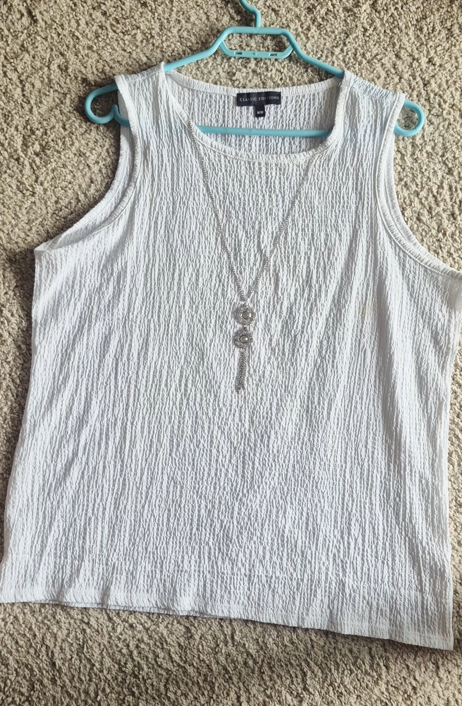 Classic Editions White Sleeveless Top Size M