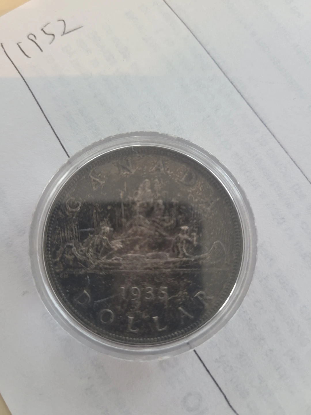 1935 Canadian Silver Dollar Coin - photo 2