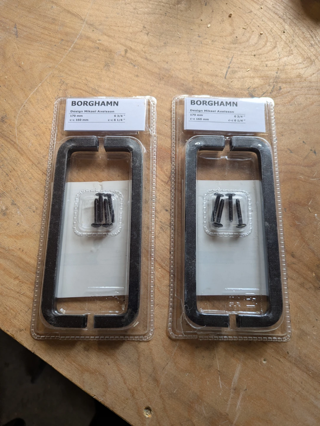 Borghamn Black Cabinet Handles 2 pks. BNIB