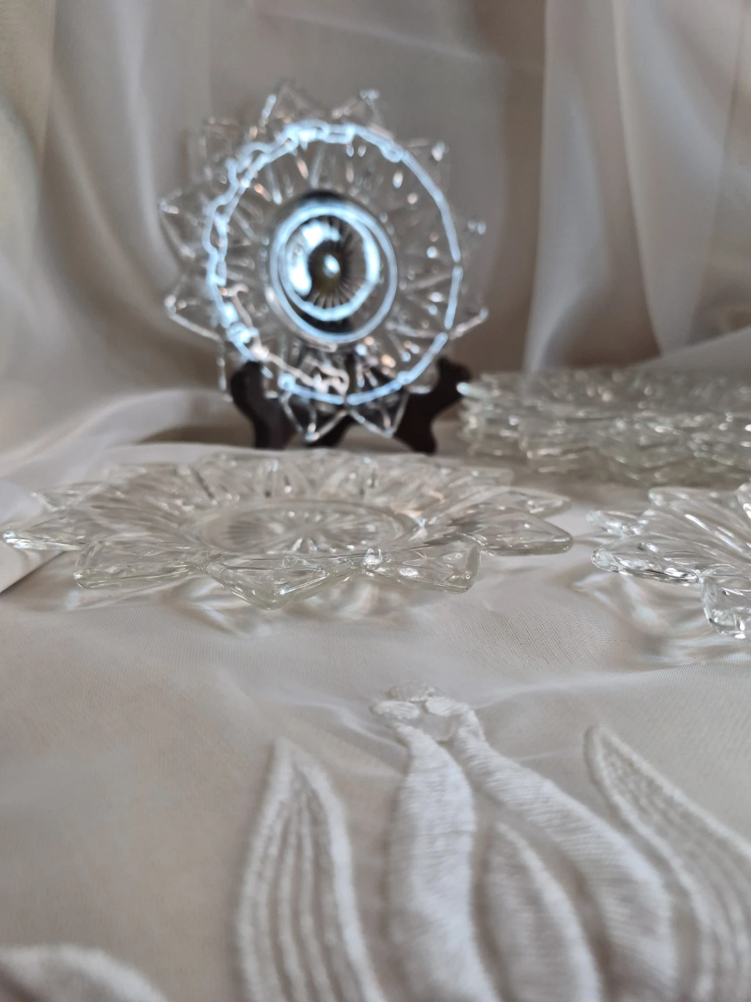 Lot of 7 Beautiful Vintage Clear Federal Glass Plates - photo 3