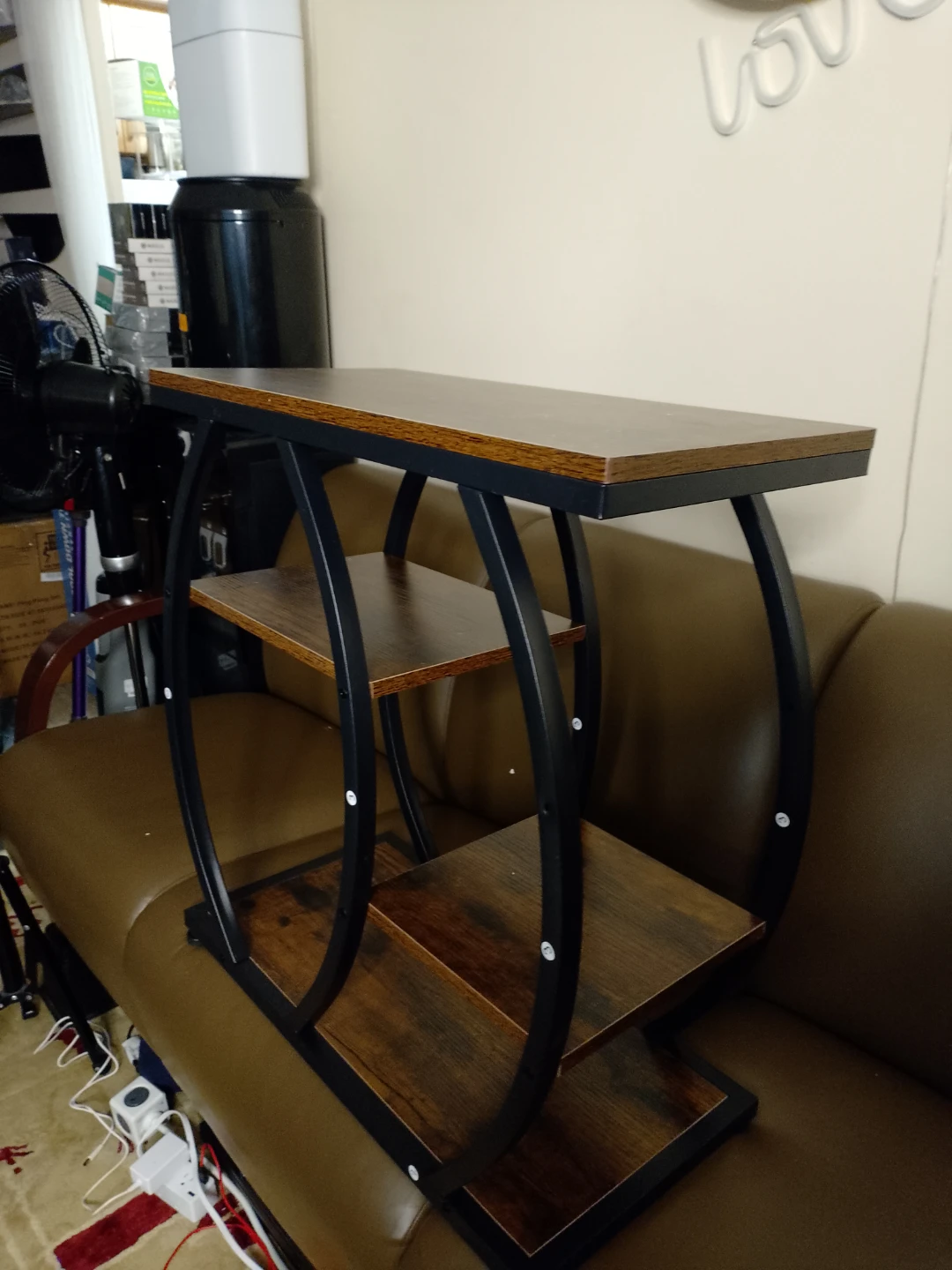 Industrial Style Side Table with Shelves - photo 4