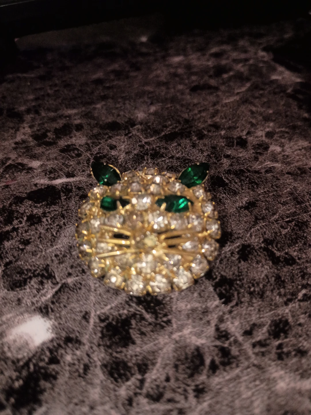 Vintage Rhinestone Cat Brooch - photo 2