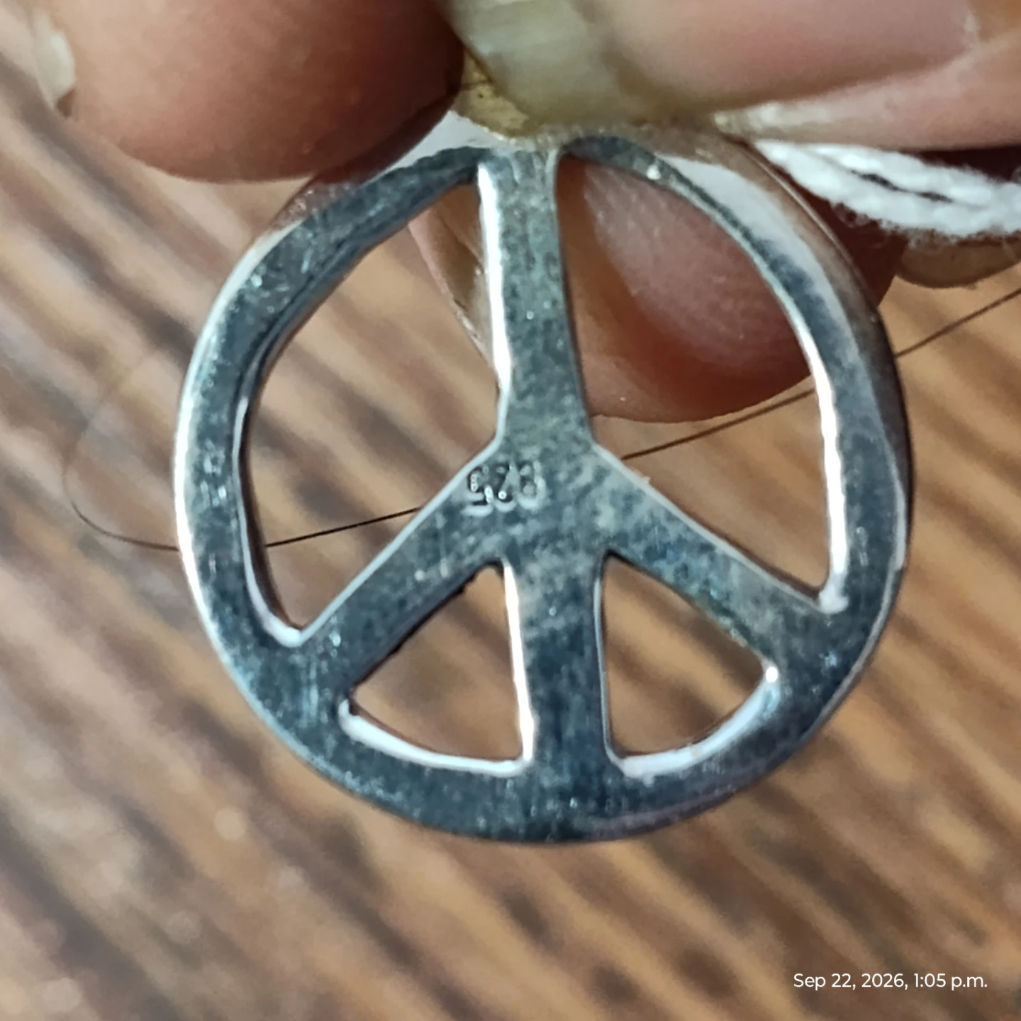 Sterling Silver Peace Sign Pendant - photo 4