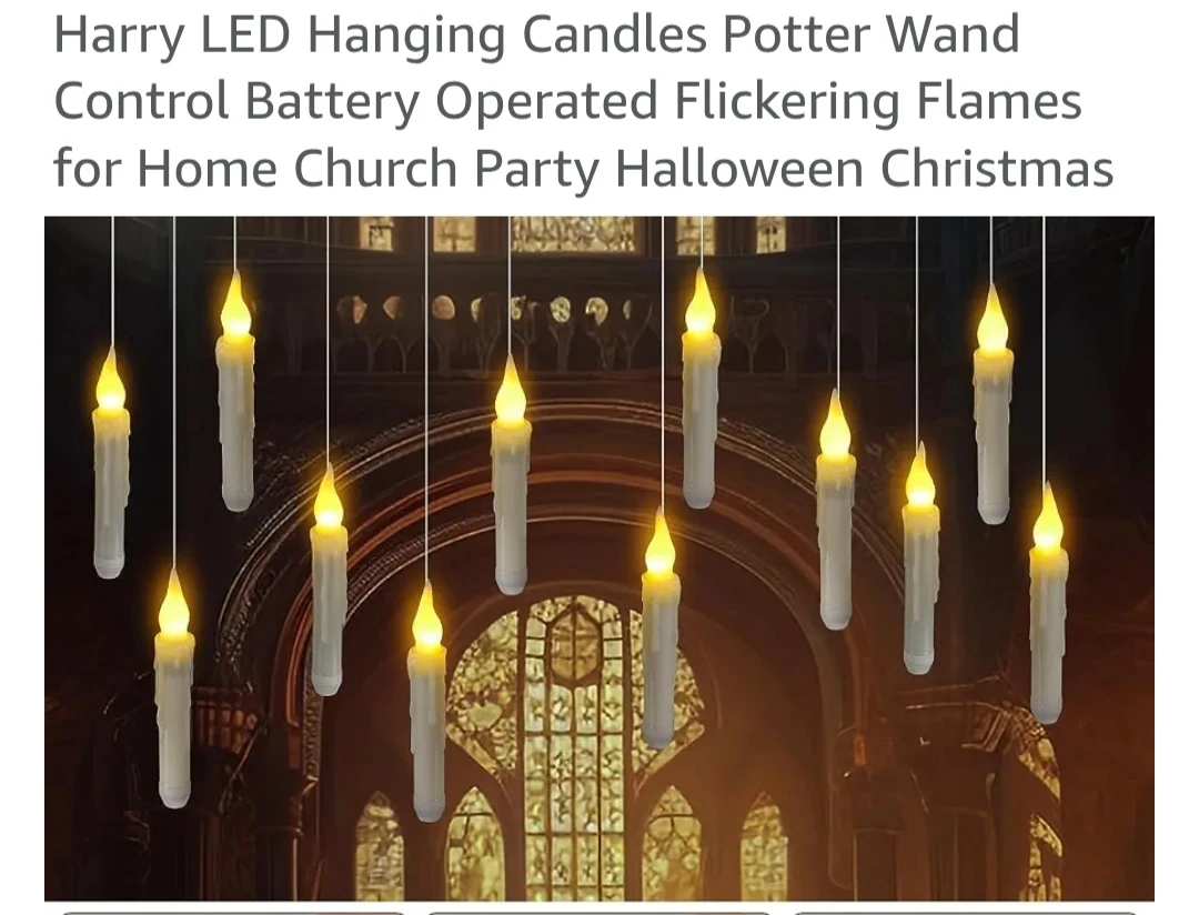 Harry Potter Hogwarts   floating Candles + Wand &  Banners🏈 - photo 3