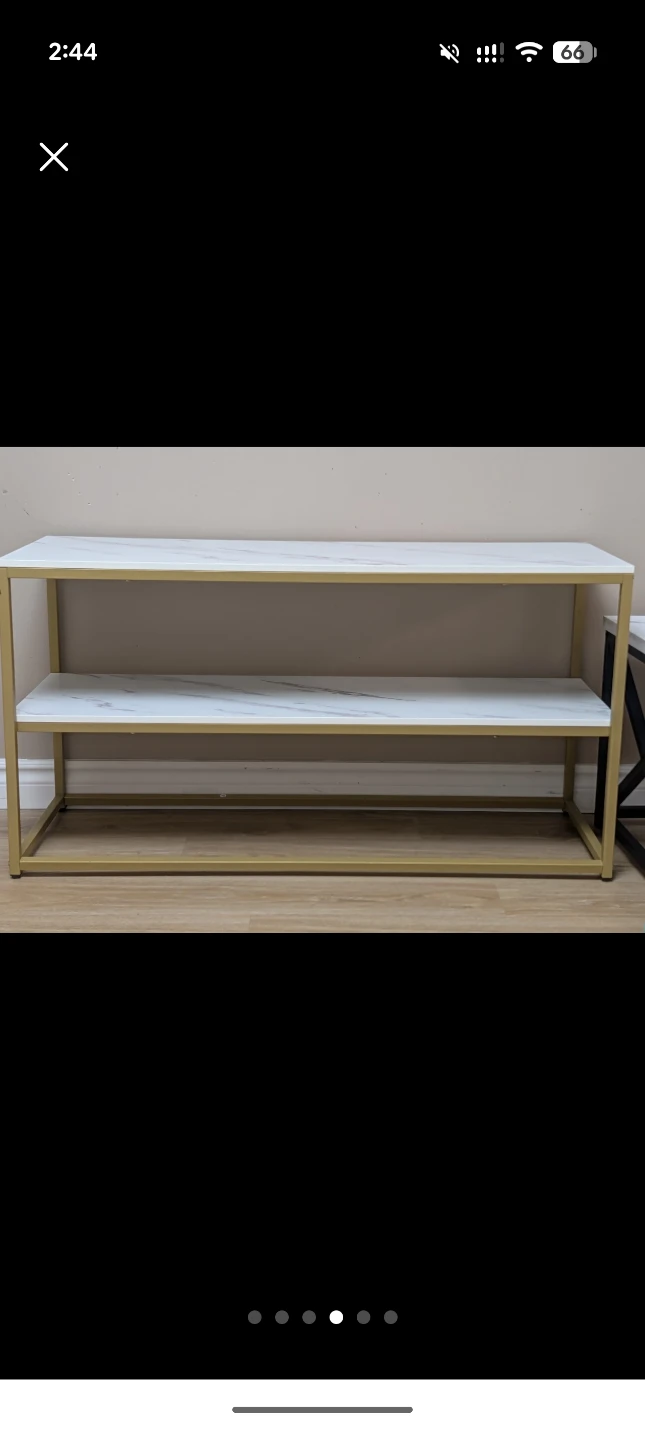 Moving out -Gold and White Marble Console tv Table