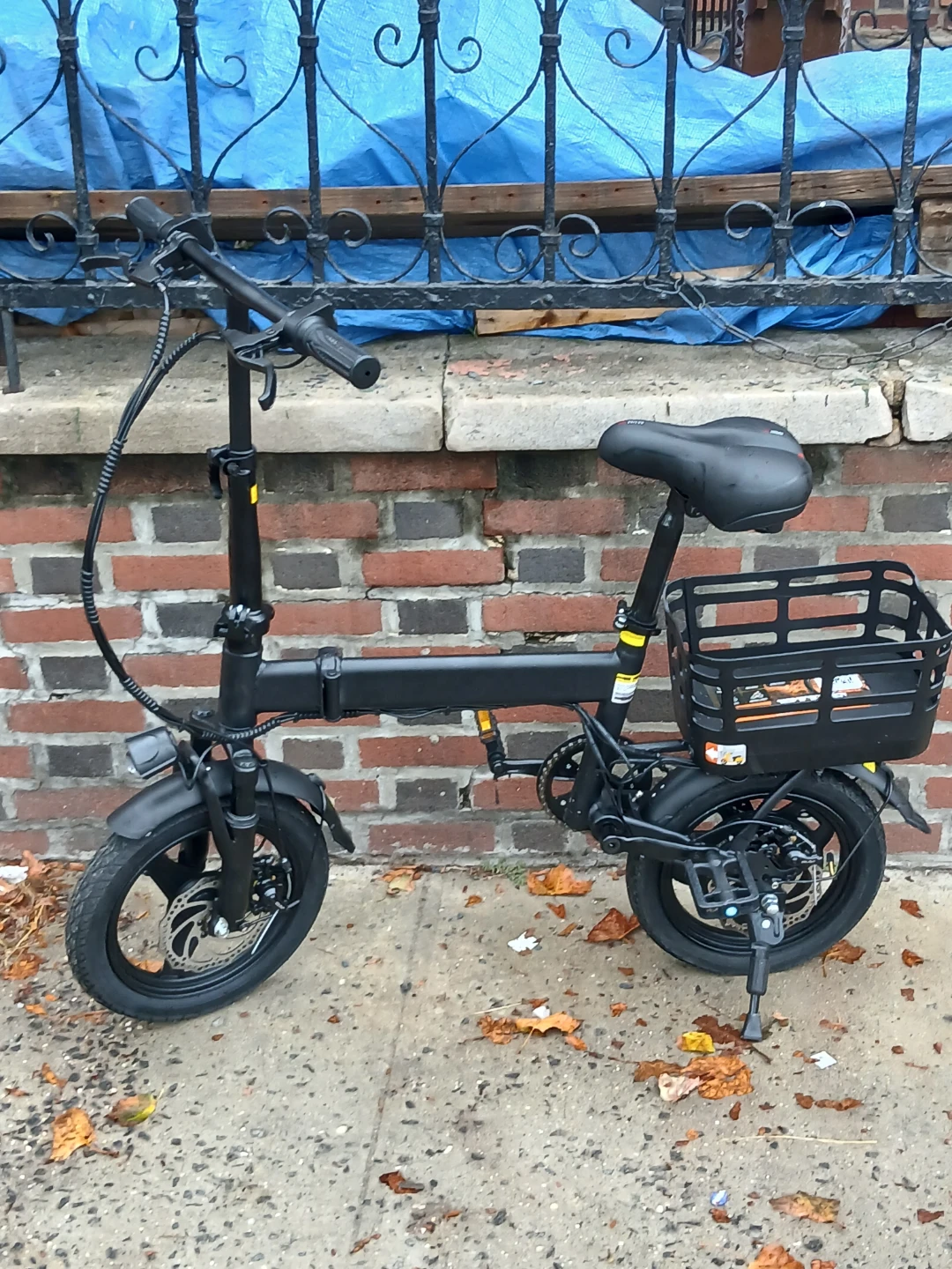 Black Folding Electric Bicycle - photo 2