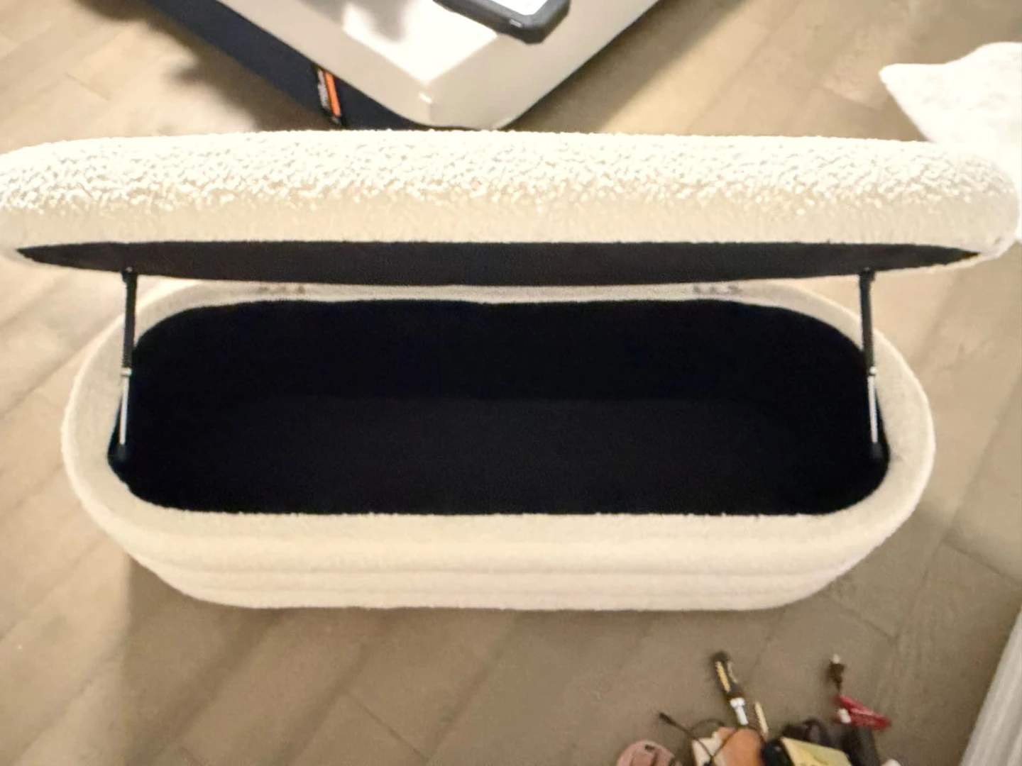 Cream Storage Bed Bench/Ottoman - photo 2
