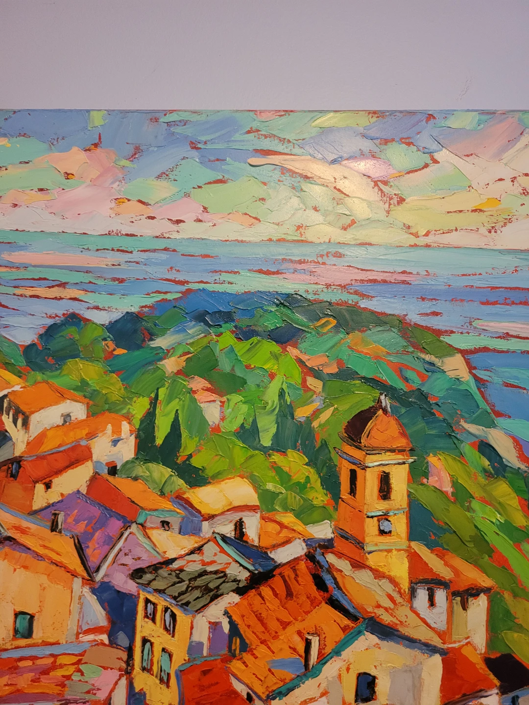 Canadian Artist E. Elkin Original Oil Painting Euro Rooftop - photo 5