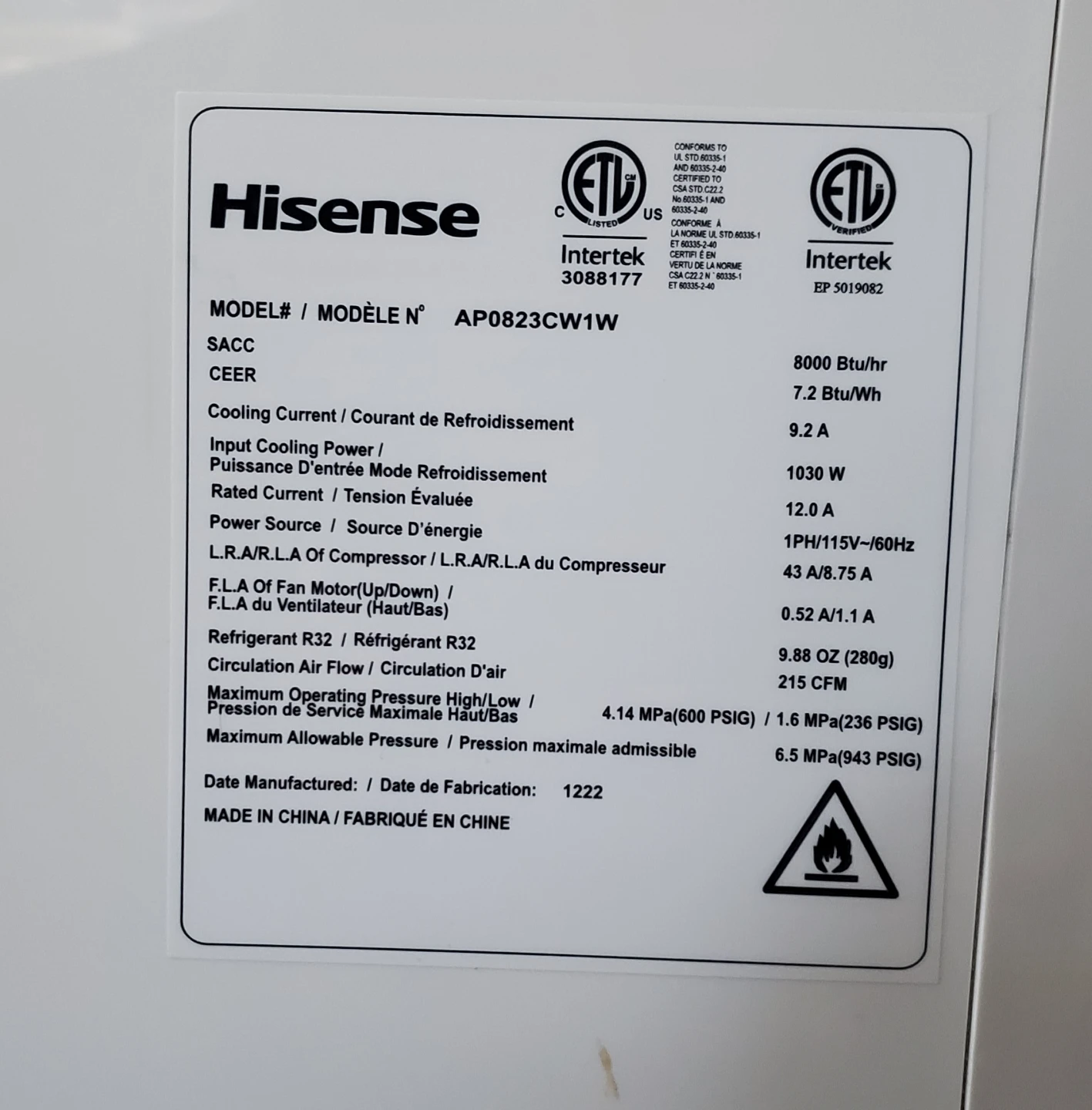 Hisense 3-in-1 8000 BTU Portable Air Conditioner - photo 3