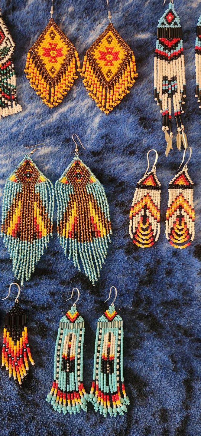 Handmade beaded earrings - photo 4