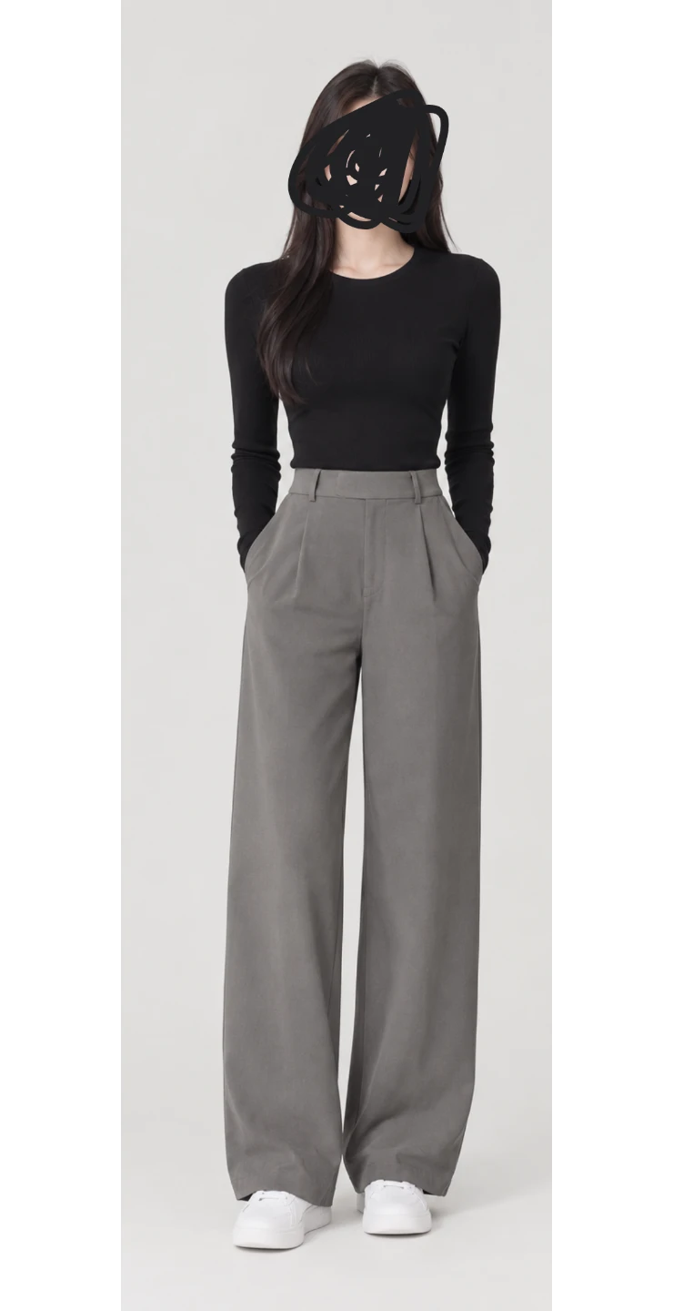 Women's Grey Wide-Leg Trousers - photo 2