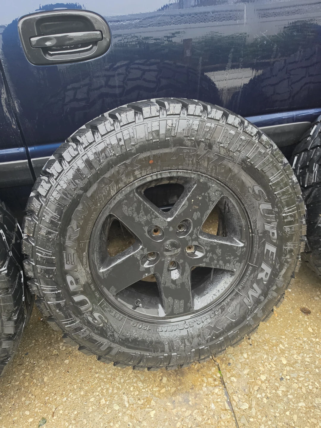 (5) 17 inch Jeep rims wheels 5x5 5x127 on 33x12.5R17 tires - photo 5