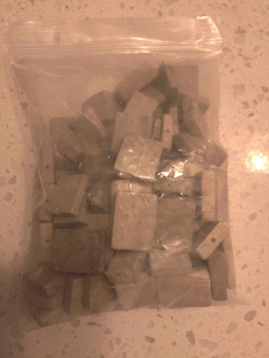 Set of Stone Rectangular Beads 🏈