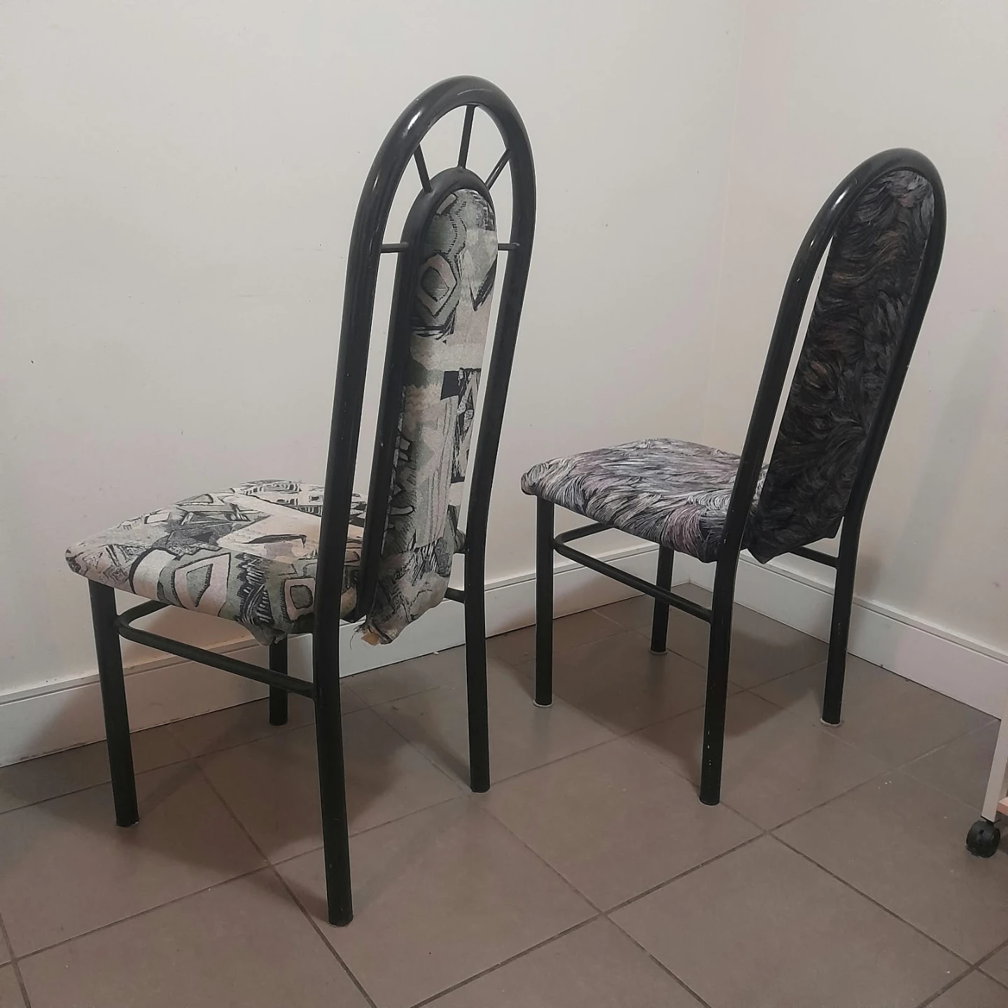 Two Patterned Upholstered Dining Chair - photo 3