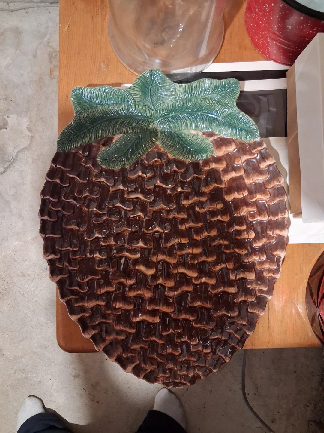18" Ceramic Pineapple Serving Platter