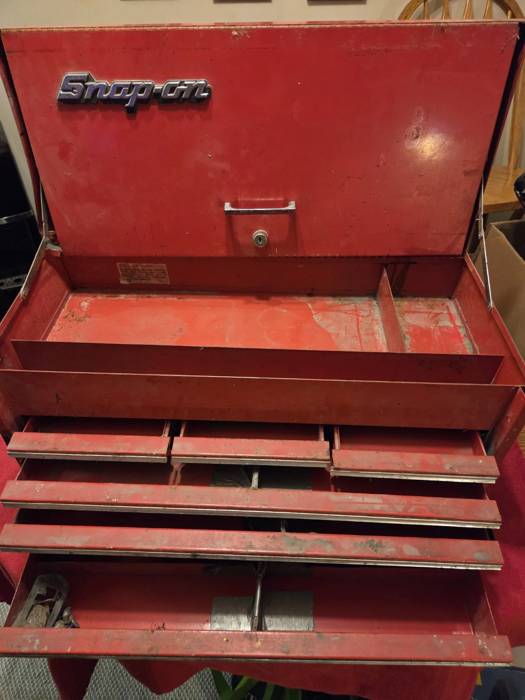 Snap-on Red Metal Toolbox, husky tool box, and mastercraft - photo 3